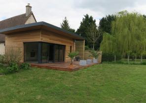 Construction d'une extension bois d'une maison d'habitation
