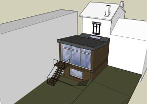 Perspective du projet - l'existant en blanc