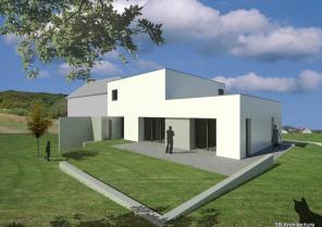 Vue d'insertion - L'implantation sur le site permet à l'espace de vie de profite