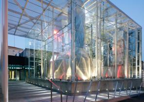 Scénographie spécifique des ouvrages techniques émergents du parking souterrain