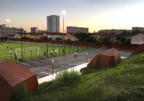 Vue du terrain de foot