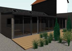 Etat projeté - façade sur jardin