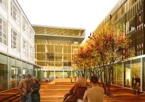 vue perspective sur la cour