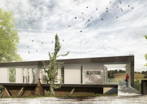 bâtiment en liaison avec les espaces publics existants