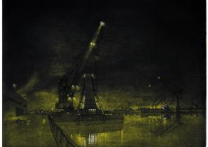 gravure 1996 Suède, port d'Helsingborg