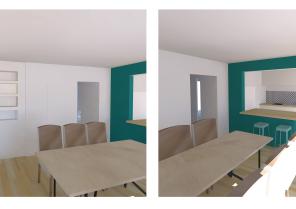 Redonner une cohérence aux pièces de vie - ouverture sur la cuisine - modernisat