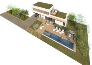 Conception d'une maison sur un terrain de centre-ville tout en longueur