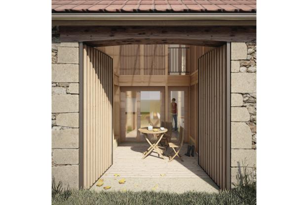 Transformation d'une grangette en habitation saisonnière et en local professionn