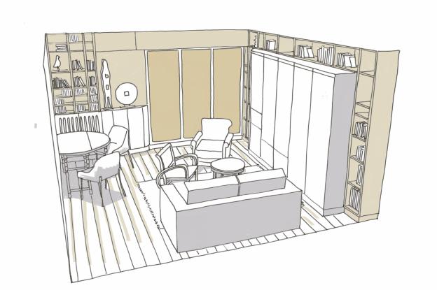 croquis meubles sur mesure séjour
