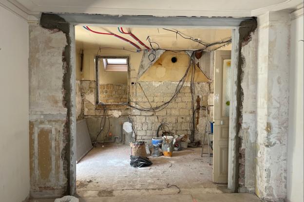 En cours de chantier - ouverture d'un mur porteur 