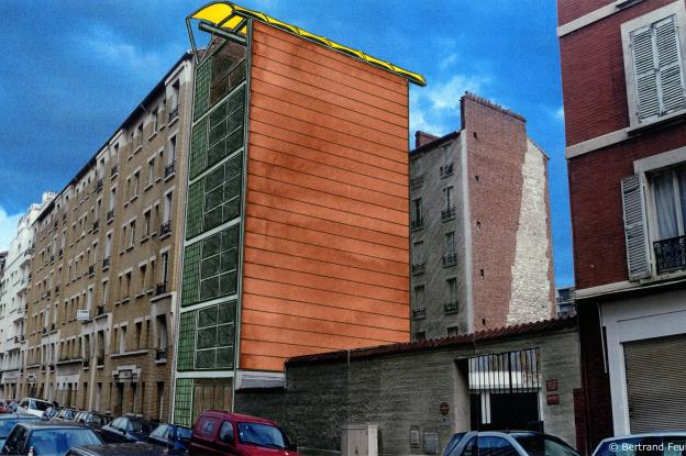 Vue perspective du projet depuis la rue.