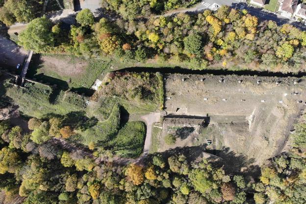 Vue aérienne de l'ensemble du fort de Queuleu - état existant