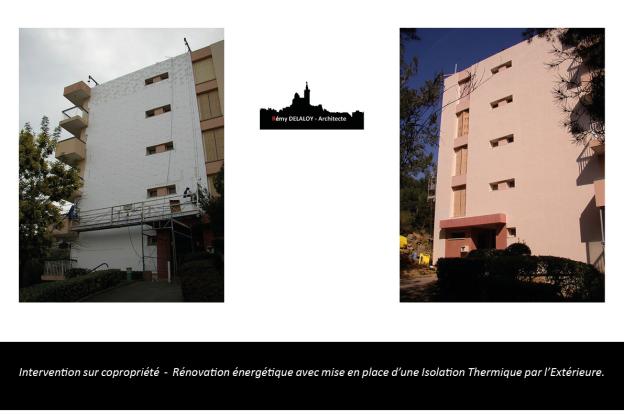 Ravalement de façade avec rénovation énergétique par isolation extérieure
