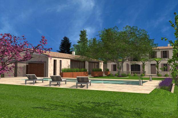 Rénovation et extension d’un mas - Vue extérieure 01