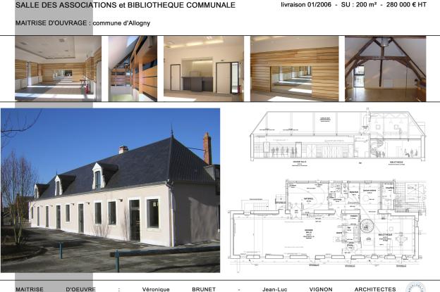 Réhabilitation d'une salle des associations et d'une bibliothèque, Allogny (18)