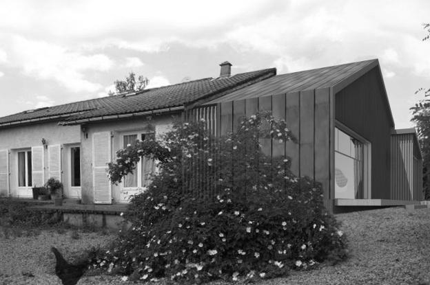 Extension maison de ville - bois et zinc