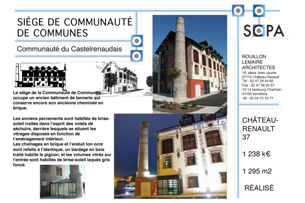 SIÈGE DE COMMUNAUTÉ DE COMMUNES, RÉHABILITATION