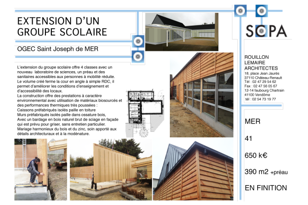 ECOLE OSSATURE BOIS ISOLATION PAILLE