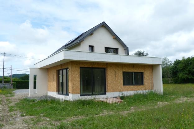 maison R+1: ossature bois, maçonnerie enduite