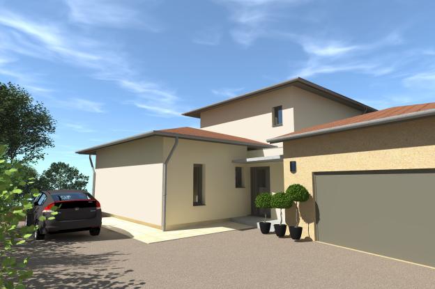 Entrée villa contemporaine GENAS