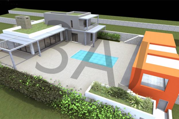 Villa M02 - Vue aérienne - PROJET - Lascours 13360 ROQUEVAIRE