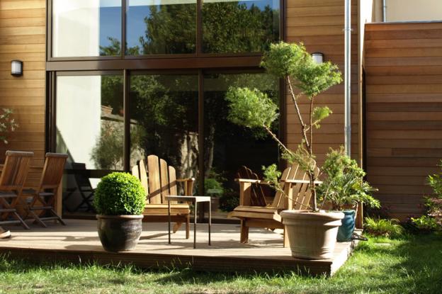 Façade jardin - bardage Red Cedar