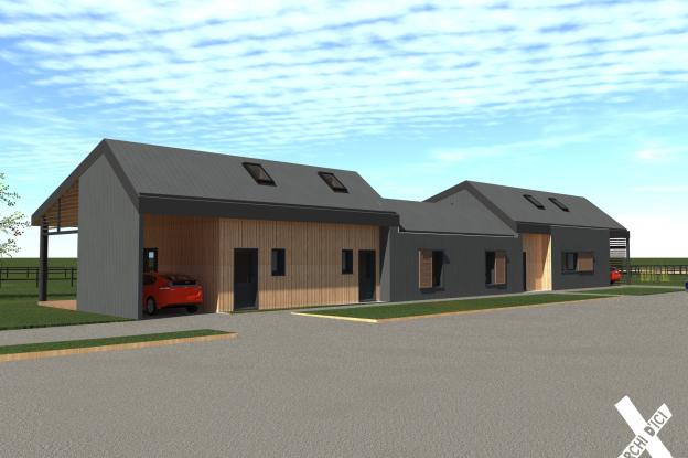 ARCHI D'ICI - Elevage équin avec habitation - Façade nord