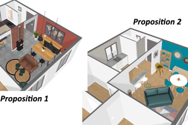 Projet réaménagement intérieur - 2 propositions -