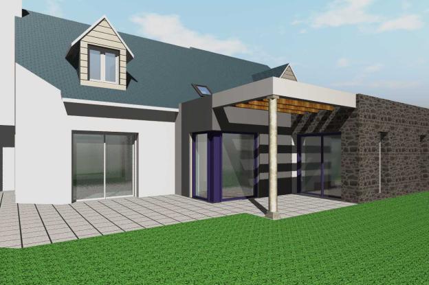 extension sur façade jardin