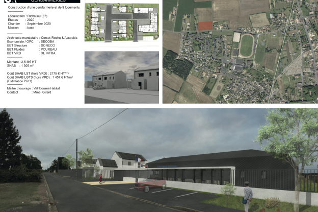 Gendarmerie et 9 logements à Richelieu