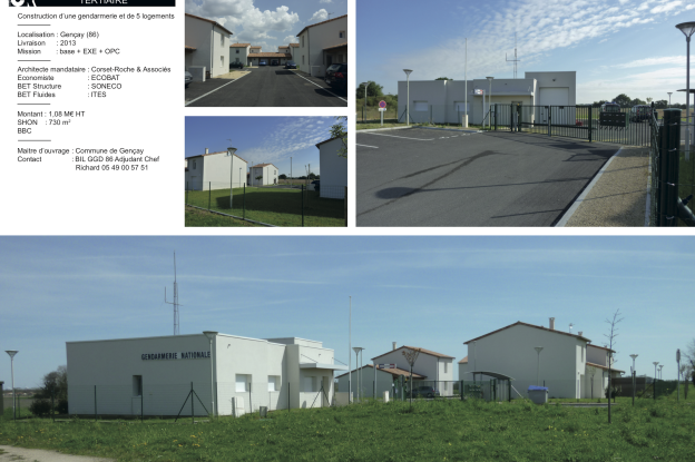 Gendarmerie et 5 logements à Gençay