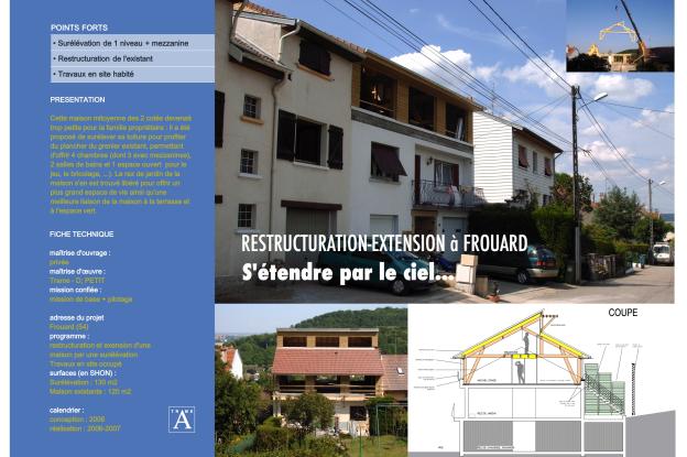 Surélévation en bois d'une maison particulière avec restructuration de l'existan