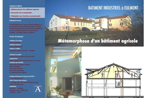 Aménagement d'un bâtiment industriel et commercial dans une ancienne ferme
