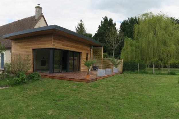 Construction d'une extension bois d'une maison d'habitation