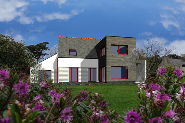 Isolation par l'extérieur + extension en ossature bois