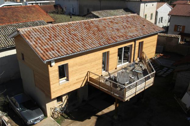 Vue aérienne côté terrasse