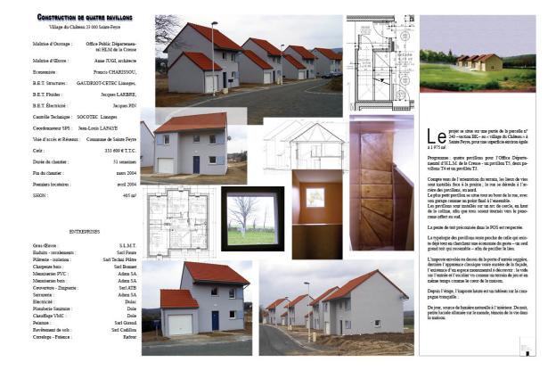 4 maisons bleues en haut de la colline...