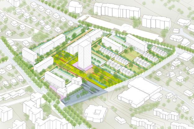 Un lieu de vie inter-quartiers © Rethink/Atelier Marion Talagrand