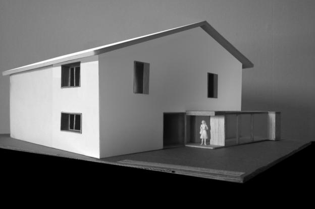 Maquette de la composition des façades et pergola