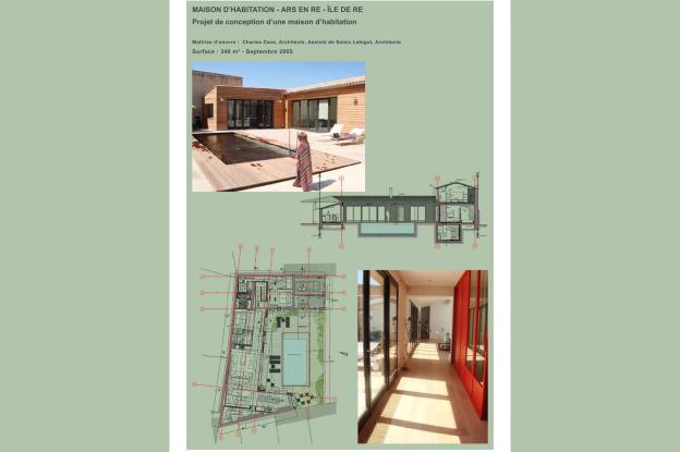 Architecte DPLG Paris - Maison d'habitation - Permis de Construire - Ile de Rez