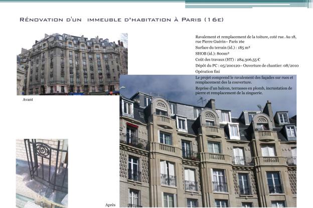 Rénovation d'un  immeuble d’habitation à Paris (16e)