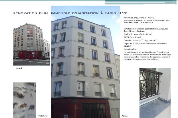 Rénovation d'un  immeuble d’habitation à Paris (19e)