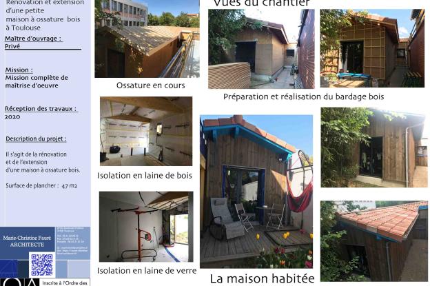 Rénovation et extension d'une maison à ossature bois à Toulouse