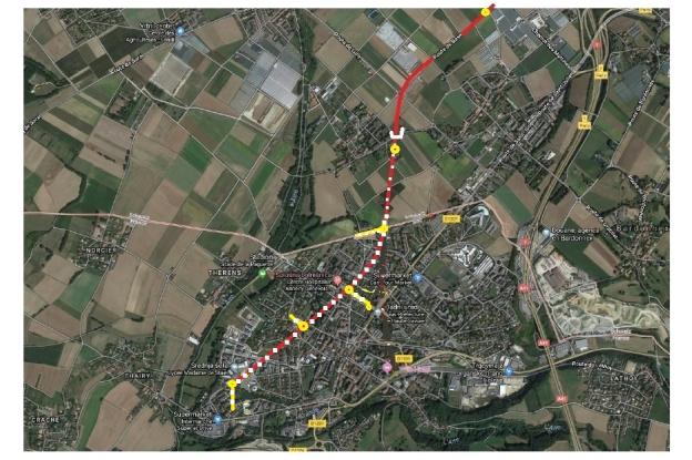 prolongation Tram 15 : tunnel de 1600 m : Proposition du nouveau cheminement du 