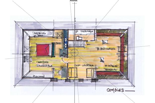 2eme proposition d'aménagement des combles