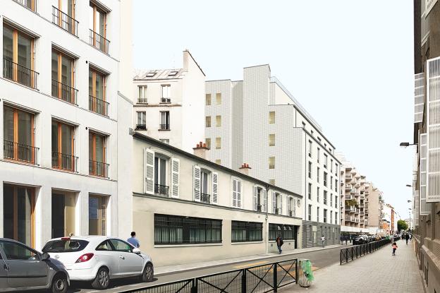 Vue perspective rue Pajol