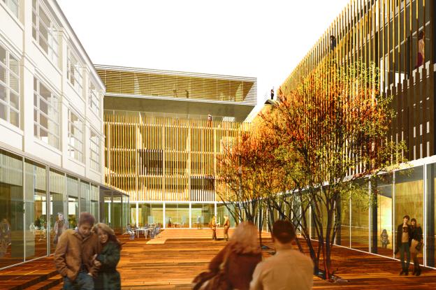 vue perspective sur la cour