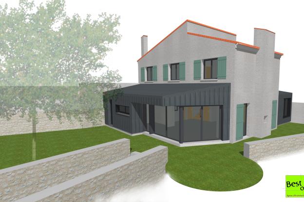 image insertion dans le site Extension en zinc anthracite