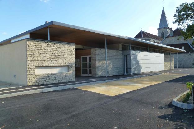 Vue générale sur entrée périscolaire Façade Nord Ouest