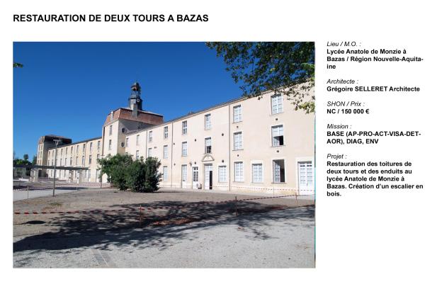 Restauration des toitures de deux tours